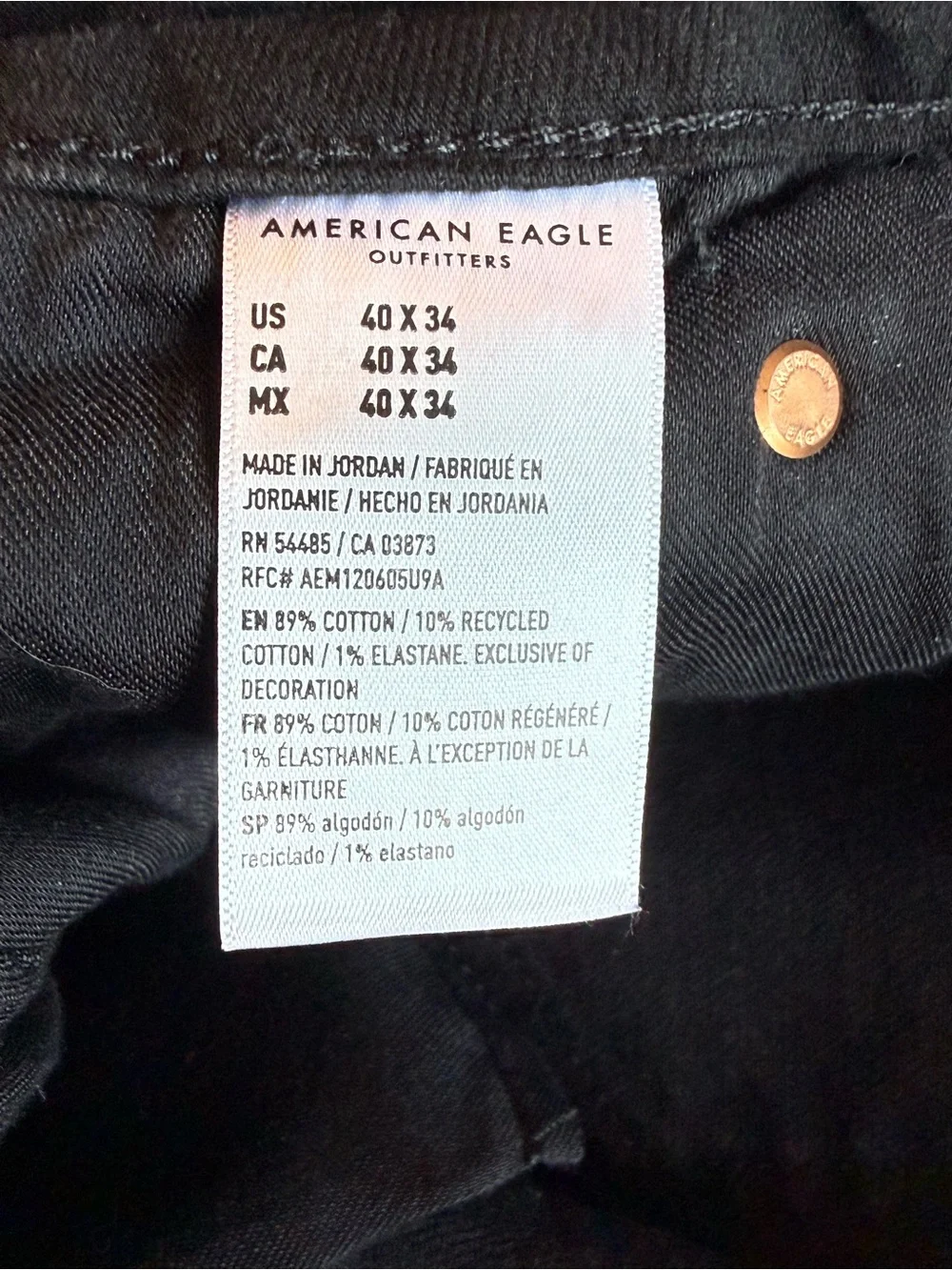 American Eagle Outfitters Men's Black Relaxed Jeans